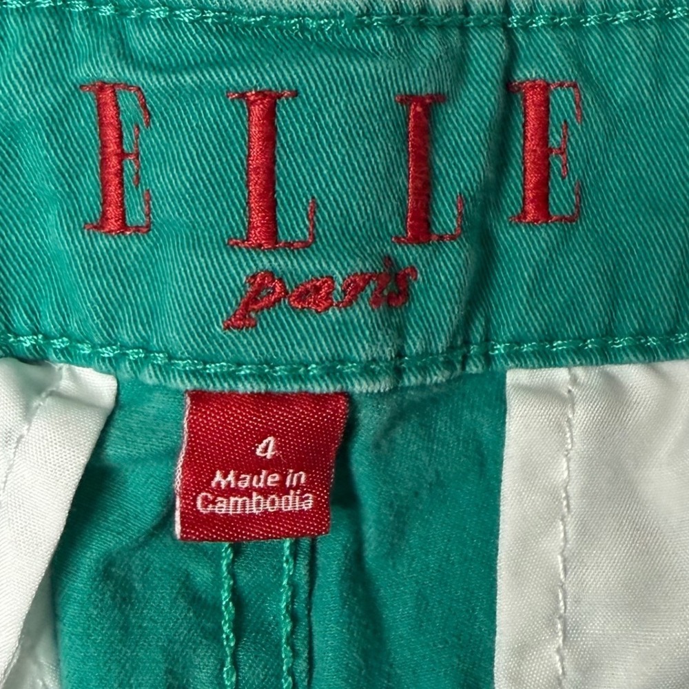 Elle Teal Green Chino Shorts Size 4 Preppy Coastal Aesthetic Summer Casual - Picture 3 of 7